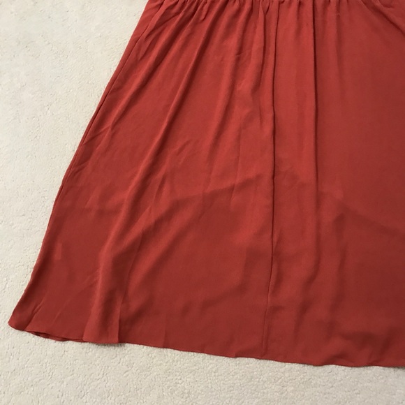 Faux Wrap Midi Dress Ruffle Short Sleeve Burnt Orange Size 2X - Picture 13 of 14